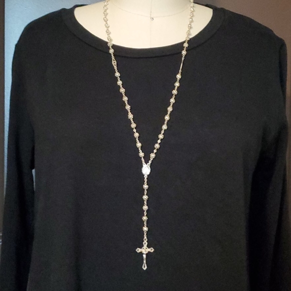 Jewelry - .925 SILVER ROSARY NECKLACE